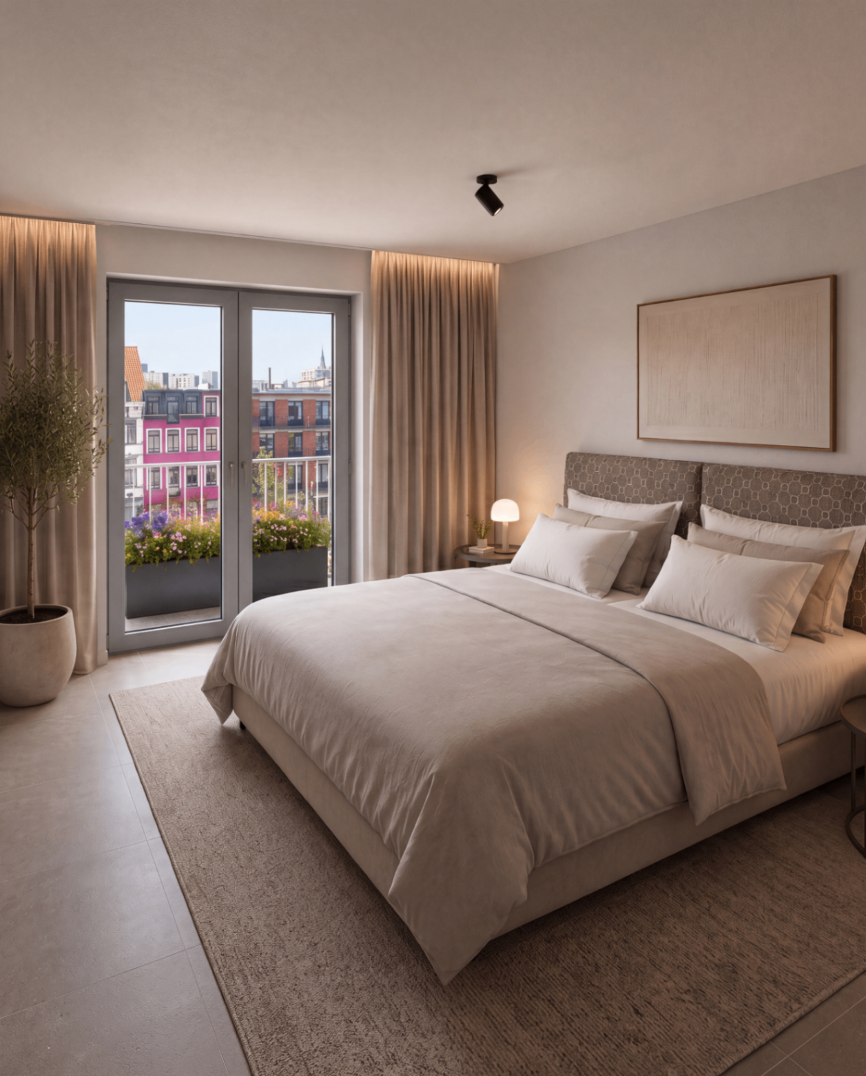 Slaapkamer met terras