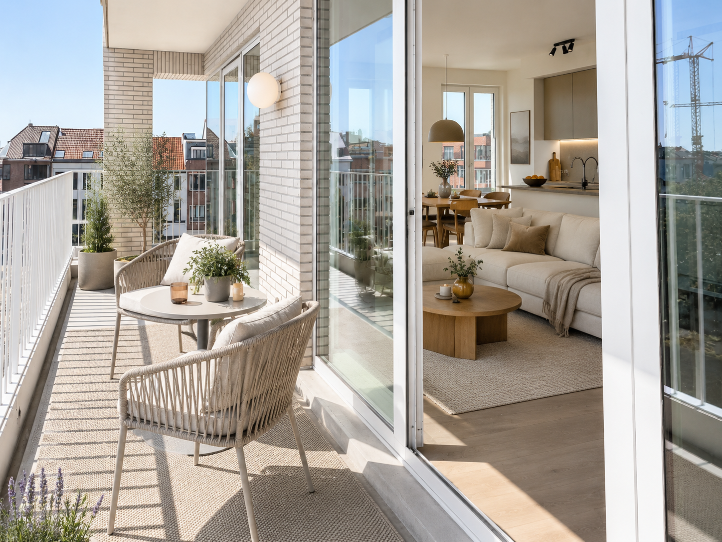 Terras met zicht op leefruimte