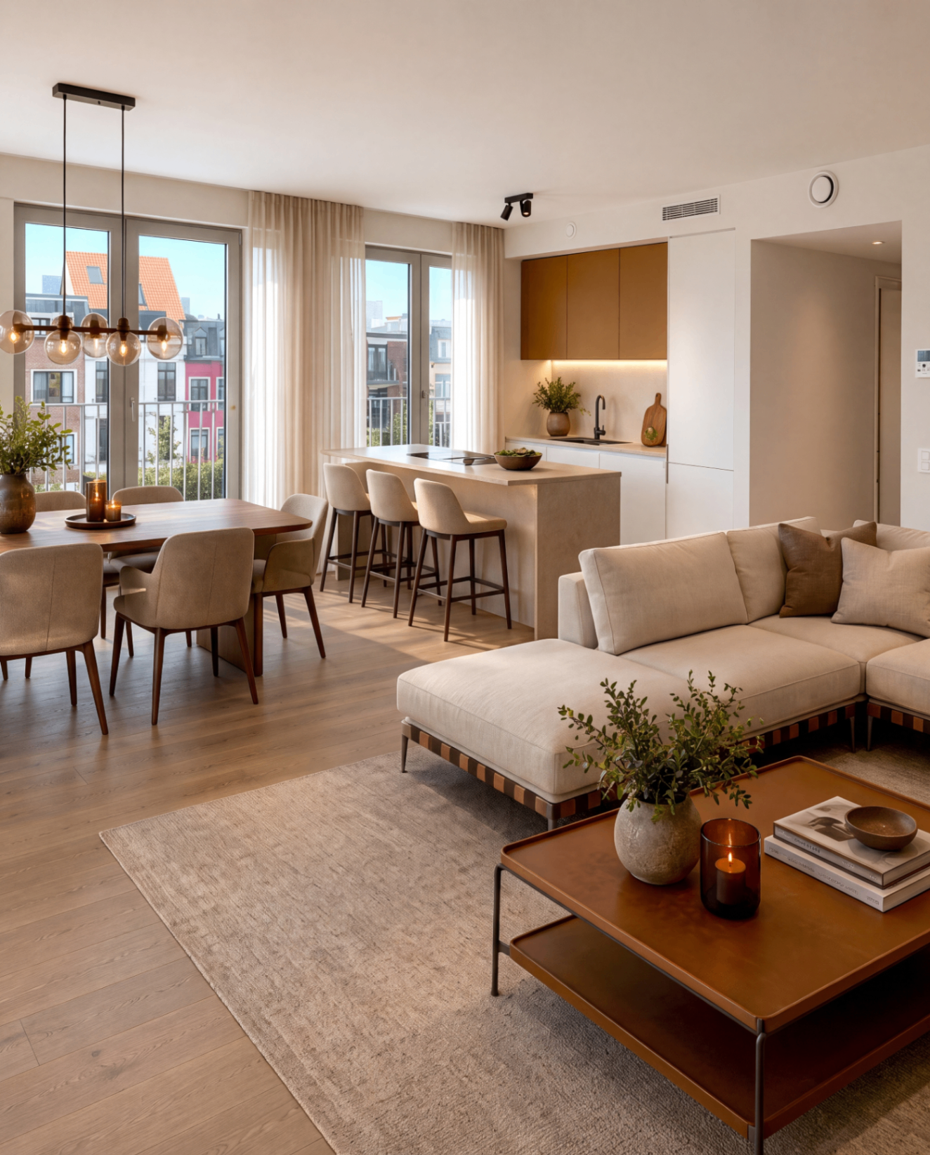 Woonkamer met open keuken